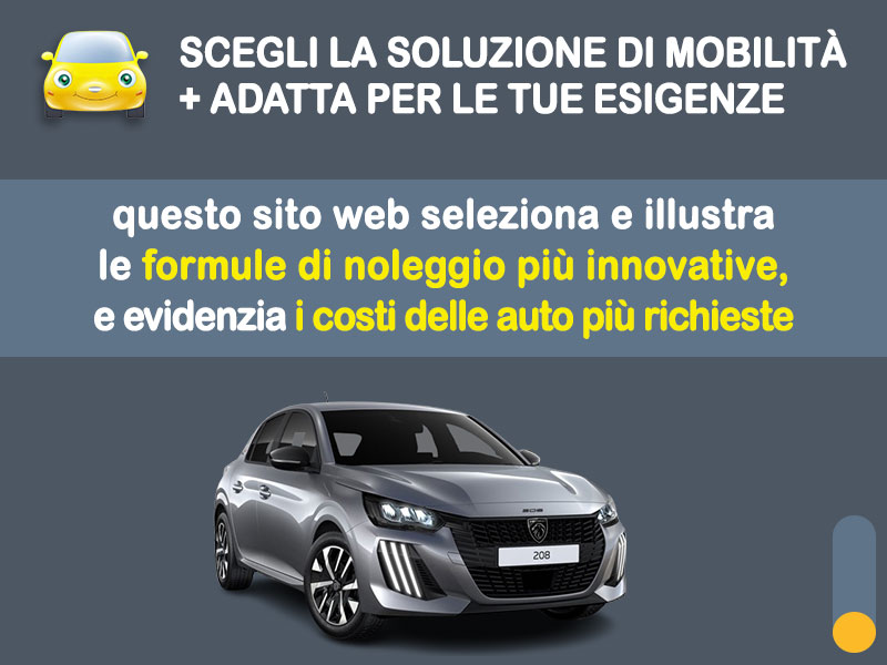 Offerta City car Noleggio PEUGEOT 208 Hybrid 110 e-DCS6: l'offerta noleggio PAY-PER-USE del broker Medicredit Rent con la formula speciale 