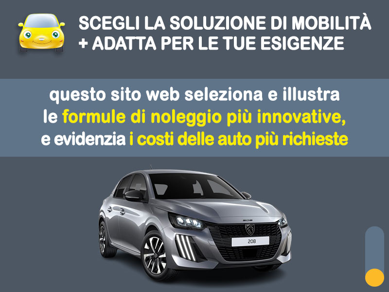 Offerta City car Noleggio PEUGEOT 208 Hybrid 110 e-DCS6: l'offerta del broker Medicredit Rent con la formula speciale 