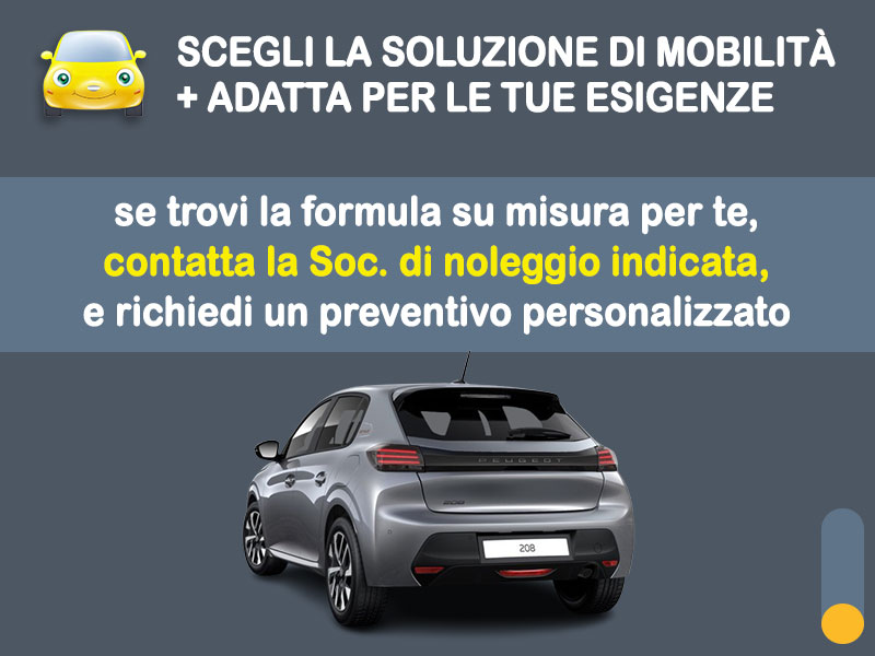 Offerta City car Noleggio PEUGEOT 208 Hybrid 110 e-DCS6: l'offerta del broker Medicredit Rent con la formula speciale 