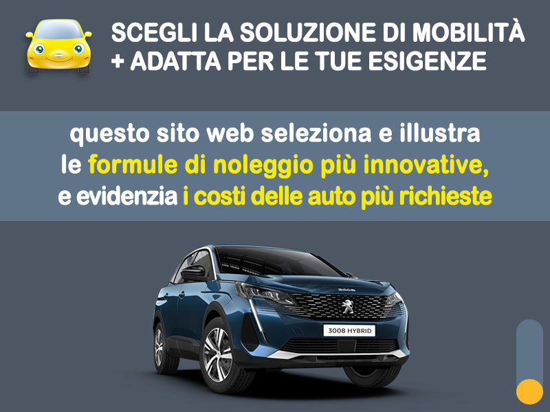 Offerta SUV e CrossOver Noleggio PEUGEOT 3008 Hybrid 145 e-DCS6: l'offerta del broker Medicredit Rent con la formula speciale 