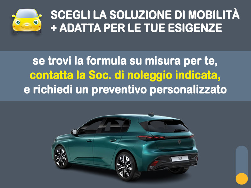 Offerta Berlina Noleggio PEUGEOT 308 BlueHDi 130 EAT8: l'offerta del broker Medicredit Rent con la formula speciale 