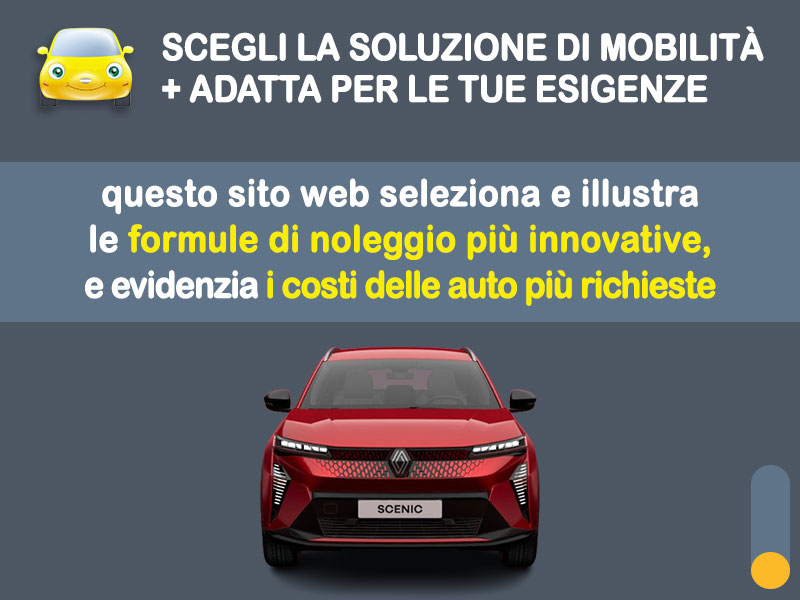 Offerta SUV e CrossOver RENAULT SCENIC E-Tech electric: la quotazione più aggiornata del broker Medicredit Rent per il noleggio a lungo termine [febbraio 2026] Elettrica  foto 1