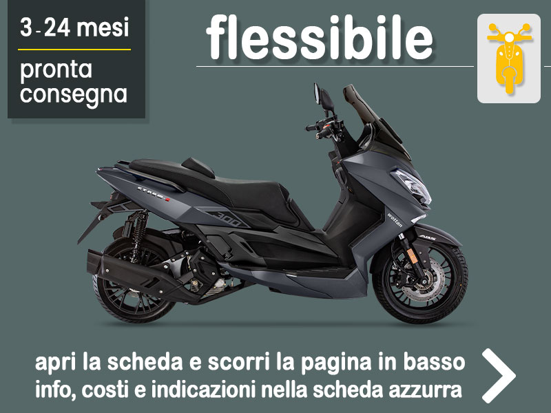 Offerta Scooter Noleggio scooter Wottan Motor Storm-S 300 in pronta consegna: scopri l’offerta flessibile promossa da Medicredit Rent Benzina  foto 0