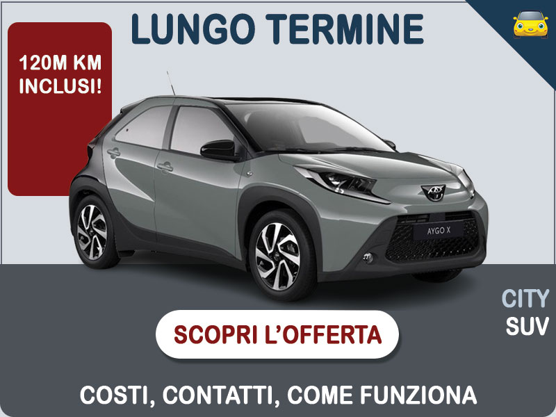 Offerta SUV e CrossOver Noleggio TOYOTA AYGO X 1.0B Trend S-CVT: scopriamo l'offerta promossa dal broker Medicredit Rent Benzina  foto 0