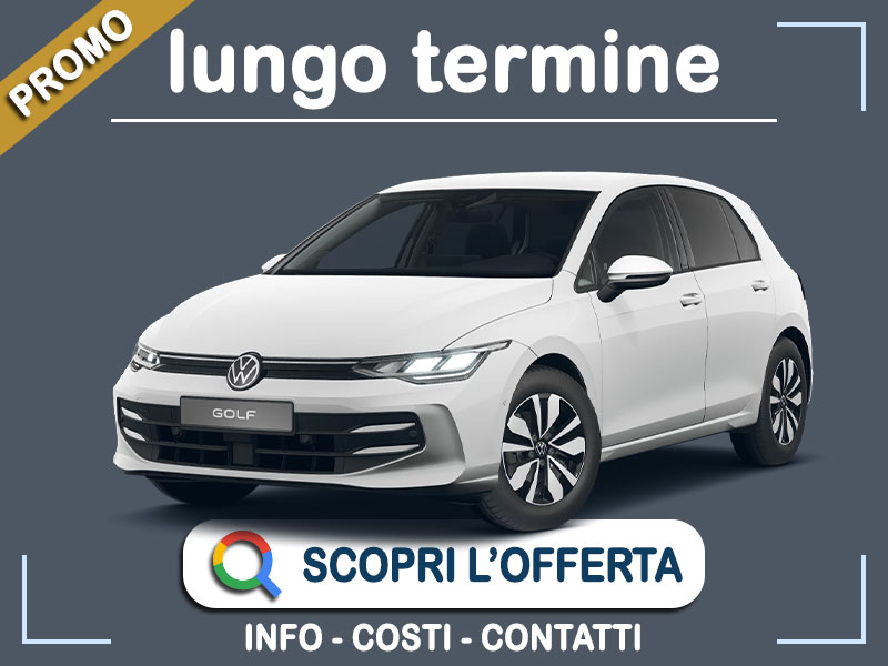 Offerta Berlina Noleggio auto in promozione: VOLKSWAGEN GOLF 1.0 eTSI EVO DSG Life = l'offerta speciale del broker Medicredit Rent, con tariffa scontata Ibrida - benzina (MHEV)  foto 0