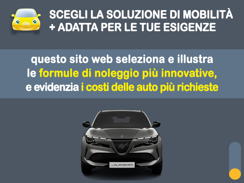 Offerta SUV e CrossOver Promo noleggio ALFA ROMEO JUNIOR ibrida: l'offerta speciale di Medicredit Rent riservata ai Privati, con km illimitati Ibrida - benzina (MHEV)  foto 1