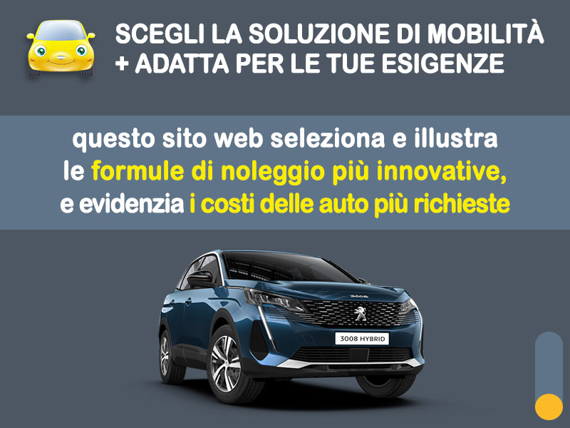 Offerta SUV e CrossOver Promo noleggio PEUGEOT 3008 Hybrid: l'offerta speciale di Medicredit Rent riservata ai Privati, con km illimitati Ibrida - benzina (MHEV)  foto 1