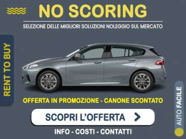 Offerta Berlina BMW Serie 1 118d con cambio automatico: noleggio no scoring - l'offerta RENT TO BUY del broker MT Motors, con possibilità di acquisto a tariffa agevolata Diesel 