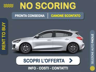 Offerta Berlina FORD FOCUS EcoBoost Hybrid 125CV ST-Line: noleggio no scoring - l'offerta RENT TO BUY del broker MT Motors, con possibilità di acquisto a tariffa agevolata Ibrida - benzina (MHEV) 