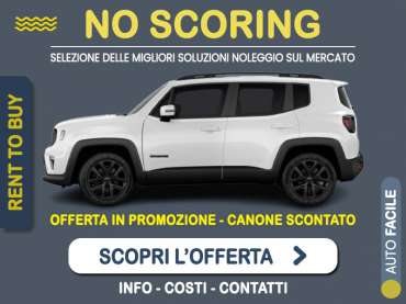 Offerta SUV e CrossOver JEEP RENEGADE MHEV Night Eagle 130 CV DCT: noleggio no scoring - l'offerta RENT TO BUY del broker MT Motors, con possibilità di acquisto a tariffa agevolata Ibrida - benzina (MHEV) 