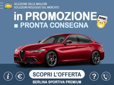 Offerta Berlina Noleggio ALFA ROMEO GIULIA 2.2 TD 160cv Veloce AT8: scopriamo l'offerta in promozione con auto in pronta consegna del broker Medicredit Rent Diesel 