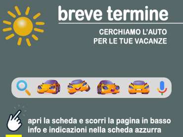 Offerta scegli tu il tipo di vettura Guida al noleggio auto a breve termine: scopriamo come prenotare con RENT.it = info, indicazioni, link utili secondo disponibilità 