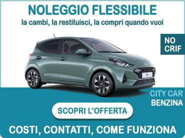 Offerta City car Noleggio flessibile HYUNDAI i10 67CV Advanced: l'offerta di Medicredit Rent disponibile anche per segnalati in Crif e soc. neocostituite Benzina 