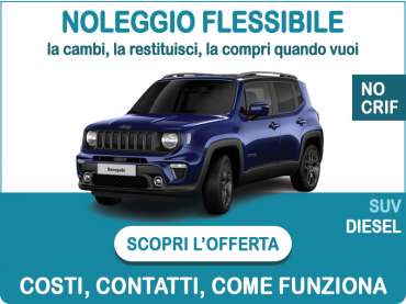 Offerta SUV e CrossOver Noleggio flessibile JEEP RENEGADE 1.6 Mjet 130CV Limited: l'offerta di Medicredit Rent disponibile anche per segnalati in Crif e soc. neocostituite Diesel 