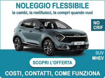 Offerta SUV e CrossOver Noleggio flessibile KIA SPORTAGE 1.6 CRDi MHEV DCT Style: l'offerta di Medicredit Rent disponibile anche per segnalati in Crif e soc. neocostituite Ibrida - diesel (MHEV) 