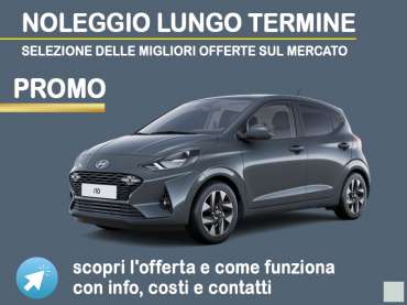 Offerta City car Noleggio HYUNDAI i10 1.0 MPI AT Connectline: scopriamo l'offerta promossa dal broker Medicredit Rent, con 1° canone omaggio Benzina 