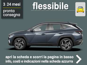 Offerta SUV e CrossOver Noleggio HYUNDAI TUCSON 1.6 TGDi 48V MHEV XLine in pronta consegna: scopri l’offerta flessibile promossa da Medicredit Rent Ibrida - benzina (MHEV) 