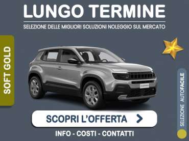 Offerta SUV e CrossOver Noleggio lungo termine JEEP AVENGER e-Hybrid: l'offerta di MT Motors con valutazione dello scoring finanziario più flessibile Ibrida - benzina (MHEV) 