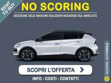 Offerta SUV e CrossOver Noleggio no scoring HYUNDAI BAYON T-GDI 100CV Exclusive: l'offerta RENT TO BUY 2026 del broker MT Motors, con possibilità di acquisto a tariffa agevolata Ibrida - benzina (MHEV) 