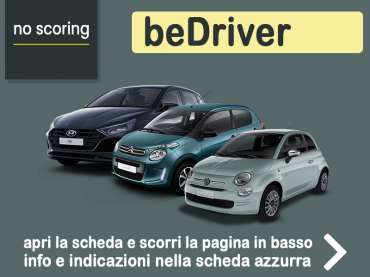 Offerta La Formula riguarda varie tipologie di vetture Noleggio no scoring: scopri BeDriver - soluzione di mobilità semplice e di facile accesso La Formula comprende vetture con varia alimentazione 