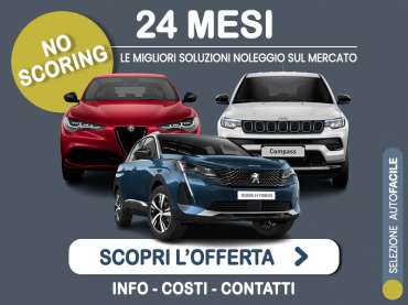 Offerta SUV e CrossOver Noleggio no scoring SUV 24 mesi a canone zero: ALFA ROMEO STELVIO 2.2 TD, JEEP COMPASS 1.5 Hybrid, PEUGEOT 3008 1.2 Hybrid - l'innovativa formula promossa da MT MOTORS Varie motorizzazioni 