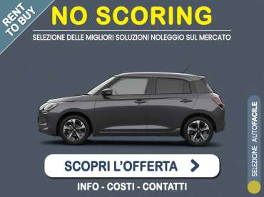 Offerta City car Noleggio no scoring SUZUKI SWIFT Hybrid Top: l'offerta RENT TO BUY 2026 del broker MT Motors, con possibilità di acquisto a tariffa agevolata Ibrida - benzina (MHEV) 