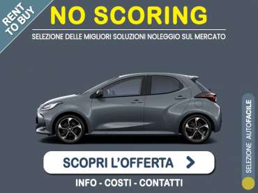 Offerta City car Noleggio no scoring TOYOTA YARIS Hybrid e-CVT Active: l'offerta RENT TO BUY 2026 del broker MT Motors, con possibilità di acquisto a tariffa agevolata Full Hybrid 