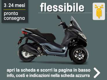 Offerta Scooter Noleggio scooter Piaggio MP3 300 in pronta consegna: scopri l’offerta flessibile promossa da Medicredit Rent Benzina 