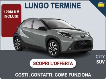 Offerta SUV e CrossOver Noleggio TOYOTA AYGO X 1.0B Trend S-CVT: scopriamo l'offerta promossa dal broker Medicredit Rent Benzina 