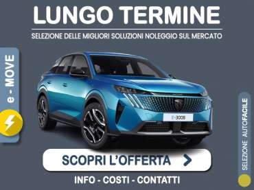 Offerta SUV e CrossOver PEUGEOT e-3008 Allure: l'offerta noleggio del broker Medicredit Rent con la formula speciale e-MOVE di Leasys Elettrica 