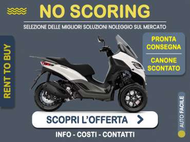 Offerta Scooter PIAGGIO MP3 300: noleggio no scoring - l'offerta RENT TO BUY del broker MT Motors, con possibilità di acquisto a tariffa agevolata Benzina 