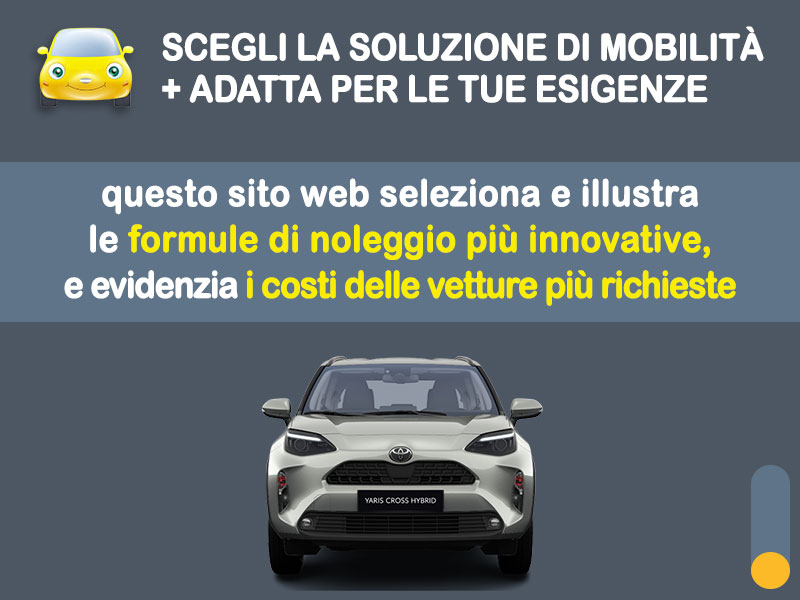 Offerta SUV e CrossOver TOYOTA YARIS CROSS 1.5 Hybrid E-CVT Active: noleggio no scoring - l'offerta RENT TO BUY del broker MT Motors, con possibilità di acquisto a tariffa agevolata Full Hybrid  foto 1