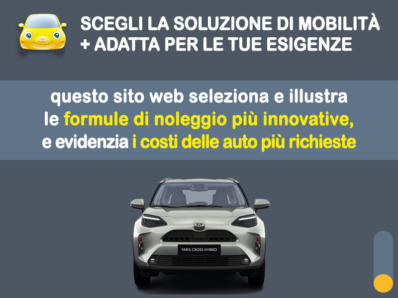 Offerta SUV e CrossOver TOYOTA YARIS CROSS Full Hybrid cambio automatico: noleggio no scoring - l'offerta 