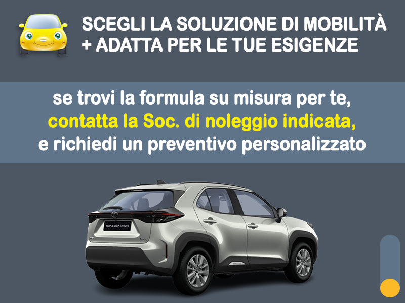 Offerta SUV e CrossOver TOYOTA YARIS CROSS Full Hybrid cambio automatico: noleggio no scoring - l'offerta 
